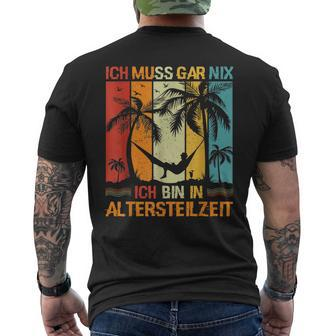 Altersteilzeit Kurzärmliges Herren-T-Kurzärmliges Herren-T-Shirt Ich Muss Gar Nix – Lustiges Ruhestands-Design Schwarz - Seseable