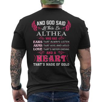 Althea Name And God Said Let There Be Althea Mens Back Print T-shirt - Seseable