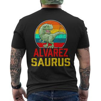 Alvarez Saurus Family Reunion Last Name Team Custom Men's T-shirt Back Print - Seseable