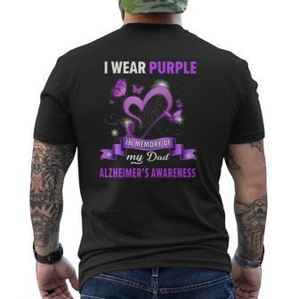 Alzheimer's Awareness I Wear Purple In Memory Of My Dad Mens Back Print T-shirt | Mazezy