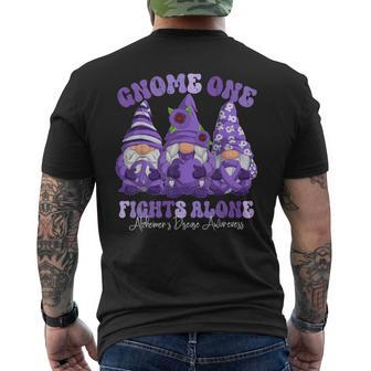Alzheimer's Disease Awareness Month Purple Ribbon Gnomies Men's T-shirt Back Print - Monsterry UK