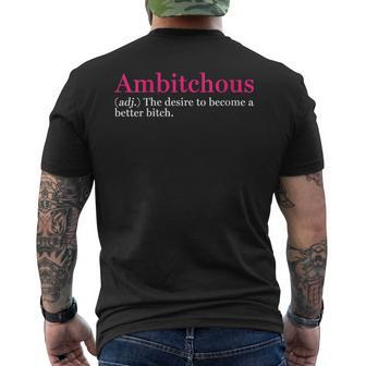 Ambitchous Inspirational Definition Men's T-shirt Back Print - Seseable