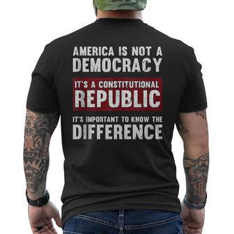 America Is A Constitutional Republic Not A Democracy Men's T-shirt Back Print - Monsterry