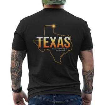 America Eclipse 2024 Texas Usa Total Solar Eclipse Men's T-shirt Back Print - Seseable