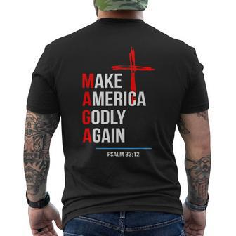 Make America Godly Again Psalm 33 12 Men's T-shirt Back Print - Seseable
