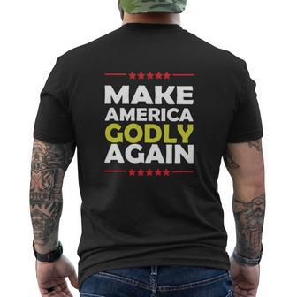 Make America Godly Again Quote Mens Back Print T-shirt - Thegiftio UK