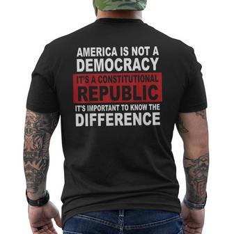 America Is Not A Democracy It’S A Constitutional Republic Men's T-shirt Back Print - Monsterry