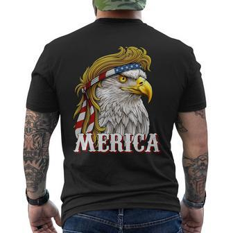 America Patriotic Usa Flag Eagle Of Freedom 4Th Of July Men's T-shirt Back Print - Monsterry