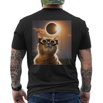 America Totality 04 08 24 Solar Eclipse 2024 Cat Selfie Men's T-shirt Back Print - Thegiftio UK