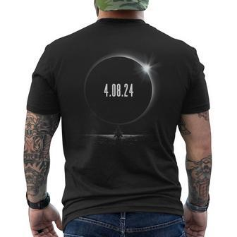 America Totality Male Yoga 40824 Total Solar Eclipse 2024 Men's T-shirt Back Print | Mazezy