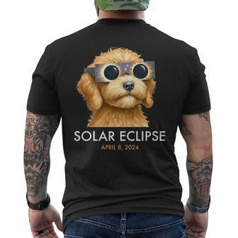 America Totality Solar Eclipse 2024 Cute Doodle Dog Dad Mom Men's T-shirt Back Print - Seseable