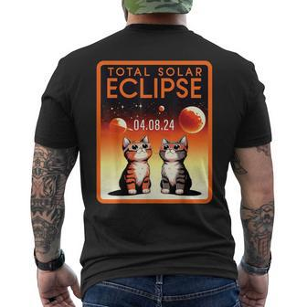 America Totality Spring 40824 Total Solar Eclipse 2024 Cat Men's T-shirt Back Print - Monsterry