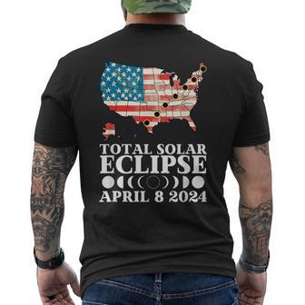 America Totality Total Solar Eclipse April 8 2024 Usa Map Men's T-shirt Back Print - Monsterry DE