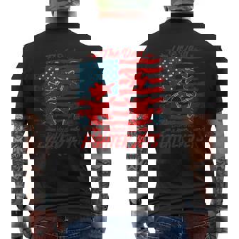 American 4Th July Fathers Day Usa Flag Fighter Jets Dad Men's T-shirt Back Print - Thegiftio