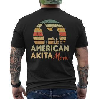 American Akita Mom Retro Vintage American Akita Men's T-shirt Back Print - Monsterry