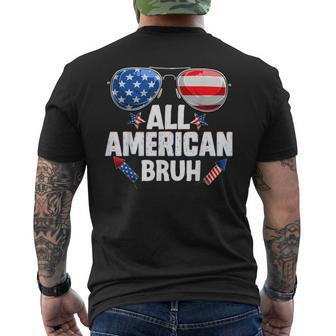 All American Bruh Fourth Of July Boys American N Men's T-shirt Back Print - Monsterry UK