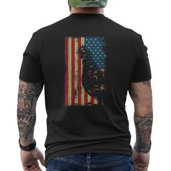 American Chicken Usa Flag Farming Patriotism Shirt Mens Back Print T-shirt - Thegiftio