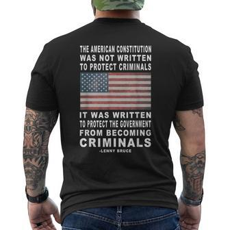 American Constitution Lenny Bruce Quote Men's T-shirt Back Print - Monsterry DE