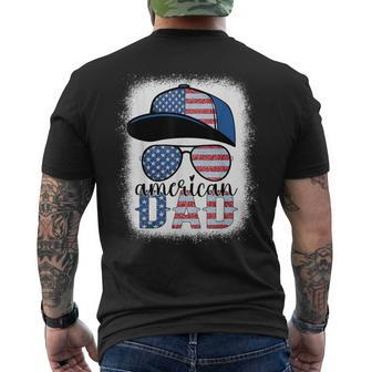 American Dad 4Th Of July Usa Flag Glasses American Family Men's T-shirt Back Print - Monsterry