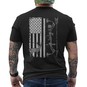 American Deer Hunting Bow Hunter Flag Buckwear Hunt Season Men's T-shirt Back Print | Mazezy
