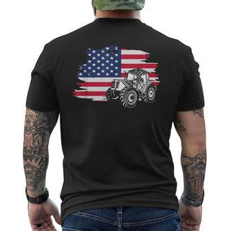 American Farmer Us Flag Farmer & Farming Men's T-shirt Back Print - Monsterry