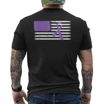 American Flag Alzheimer's & Epilepsy Ribbon Awareness Men's T-shirt Back Print - Monsterry UK