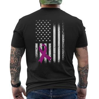 American Flag Alzheimer's Disease Awareness Men's T-shirt Back Print - Monsterry