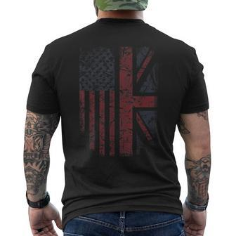 American Flag & British Flag Usa Uk Stars Stripes Union Jack Men's T-shirt Back Print - Thegiftio UK