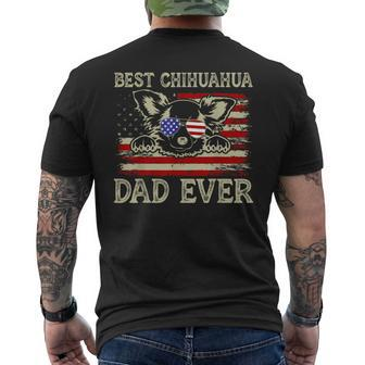 American Flag Best Chihuahua Dad Ever Dog Lovers Fathers Day Men's T-shirt Back Print - Thegiftio UK
