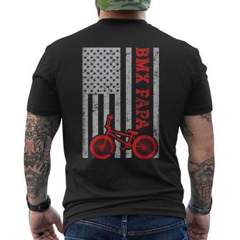 American Flag Bmx Biking Papa Cycling Bmx Dad Bike Rider Men's T-shirt Back Print - Monsterry