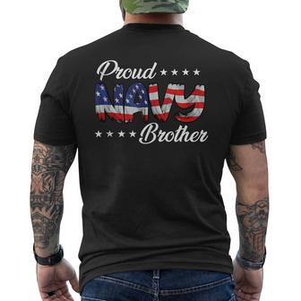 American Flag Bold Proud Navy Brother Men's T-shirt Back Print - Monsterry DE