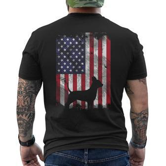 American Flag Chihuahua Vintage Chiwawa Dog Patriotic Gif Men's T-shirt Back Print | Mazezy