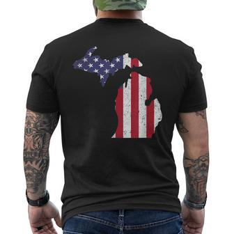 American Flag Fourth Of July 4Th Michigan Usa Men's T-shirt Back Print - Monsterry AU