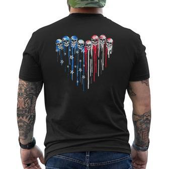 American Flag Heart Skull 4Th Of July 2021 Skull Lover Mens Back Print T-shirt | Mazezy CA