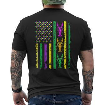 American Flag Mardi Gras Mardi Gras Crawfish Outfit Men's T-shirt Back Print | Mazezy