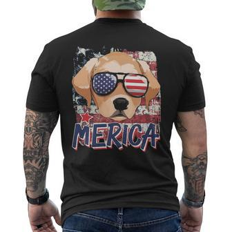 American Flag Merica Labrador Retriever 4Th Of July Boys Men's T-shirt Back Print | Mazezy