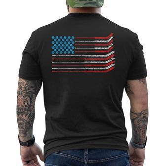 American Flag Patriotic 4Th Of July Hockey Men's T-shirt Back Print - Monsterry AU