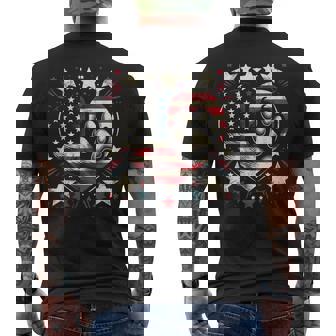 American Flag Patriotic Dog And Cat Paw 4Th Of July Men's T-shirt Back Print | Mazezy