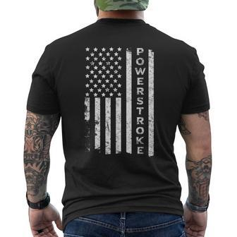 American Flag Powerstroke Men's T-shirt Back Print - Monsterry