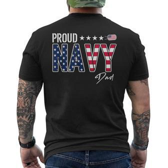 American Flag Proud Navy Dad Men's T-shirt Back Print - Monsterry DE