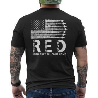 American Flag Red Friday Remember Everyone Deployed Military Men's T-shirt Back Print - Seseable