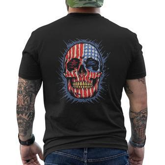 American Flag Skull Mens Back Print T-shirt | Mazezy