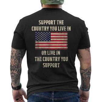 American Flag Support The Country You Live In Men's T-shirt Back Print - Monsterry AU