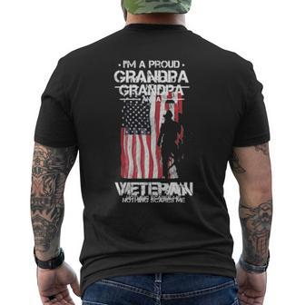 American Flag Us Grandpa Vet Veterans Day Mens Back Print T-shirt | Mazezy