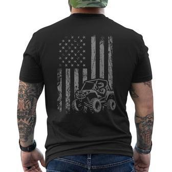 American Flag Utv Side By Side Sxs Off Road Men's T-shirt Back Print - Seseable