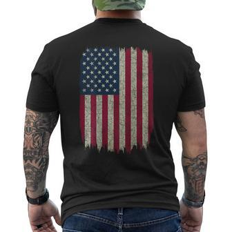 American Flag Vintage Distressed On Back Usa Men's T-shirt Back Print - Monsterry