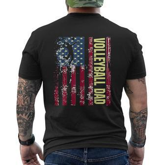 American Flag Volleyball Dad Mens Back Print T-shirt - Thegiftio UK