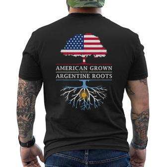 American Grown With Argentine Roots Argentina Men's T-shirt Back Print - Monsterry