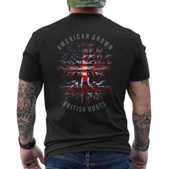 American Grown British Roots Usa Great Britain Flag Heritage Men's T-shirt Back Print - Monsterry CA