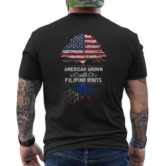 American Grown With Filipino Roots Usa Tree Philippines Men's T-shirt Back Print - Monsterry